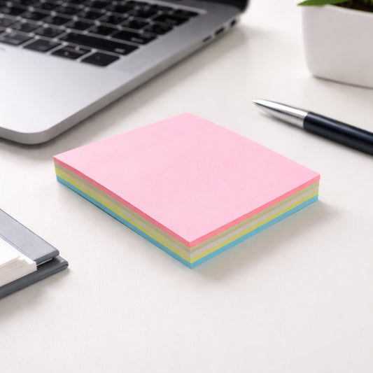 sticky note pad showing 100 sheets in 3x3 inch size
